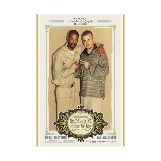 Mac Dre & Jay Tee - Everybody Ain't Able Official 24 x 36 Inch Matte Vertical Posters