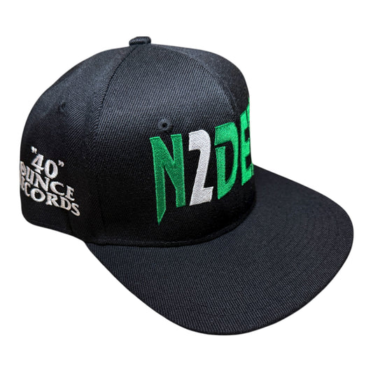 N2DEEP Black, Green & White Snapback Hat