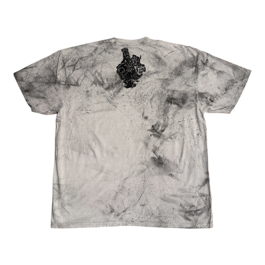 40 Ounce Records Siver & Black Tie Dye T-Shirt - Front & Back Print