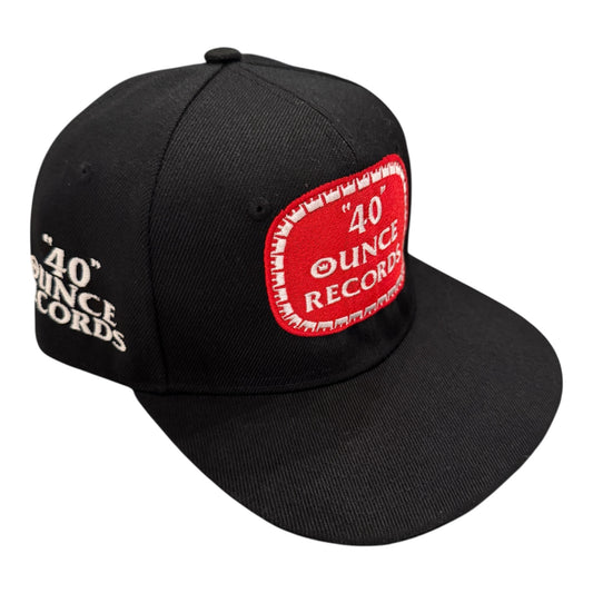 40 Ounce Records Black, Red & White Snapback Hat