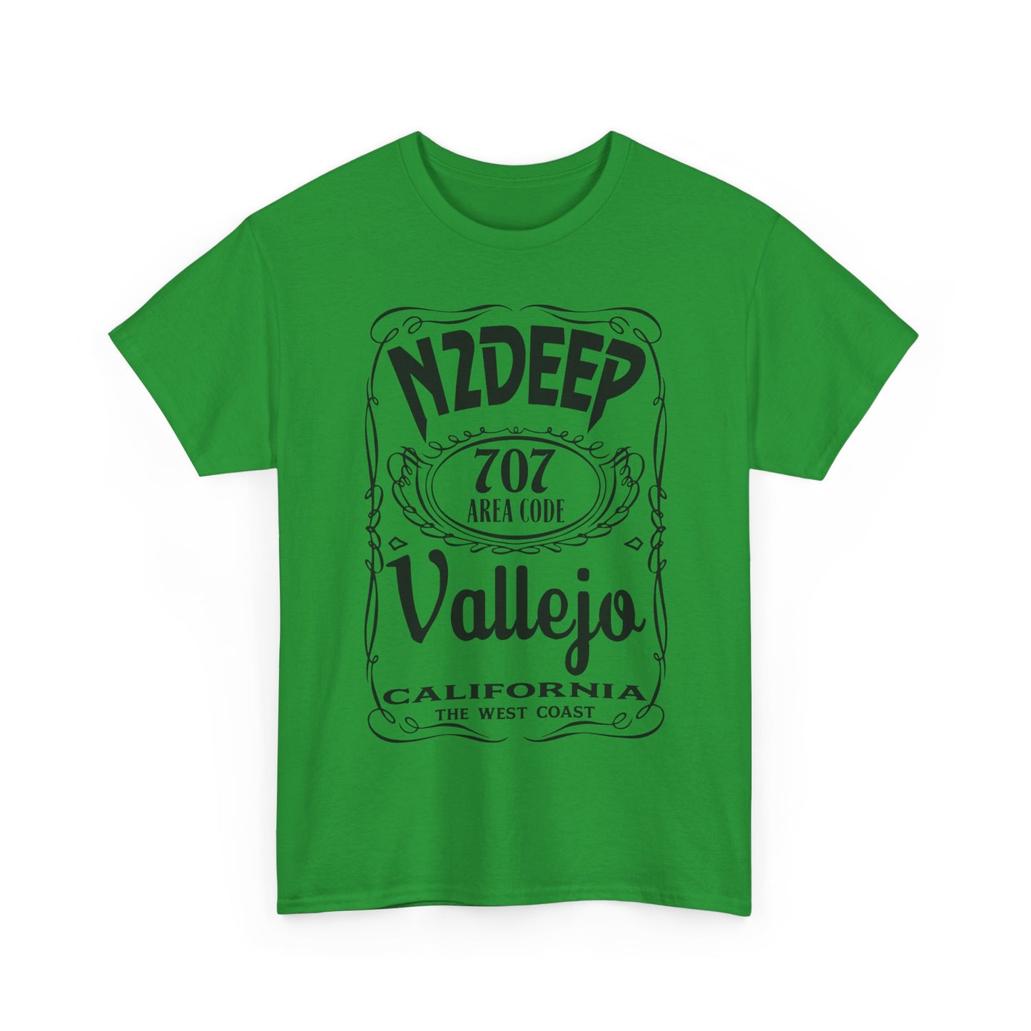 N2DEEP - Vallejo California 707 Area Code West Coast Vintage Label T-Shirt
