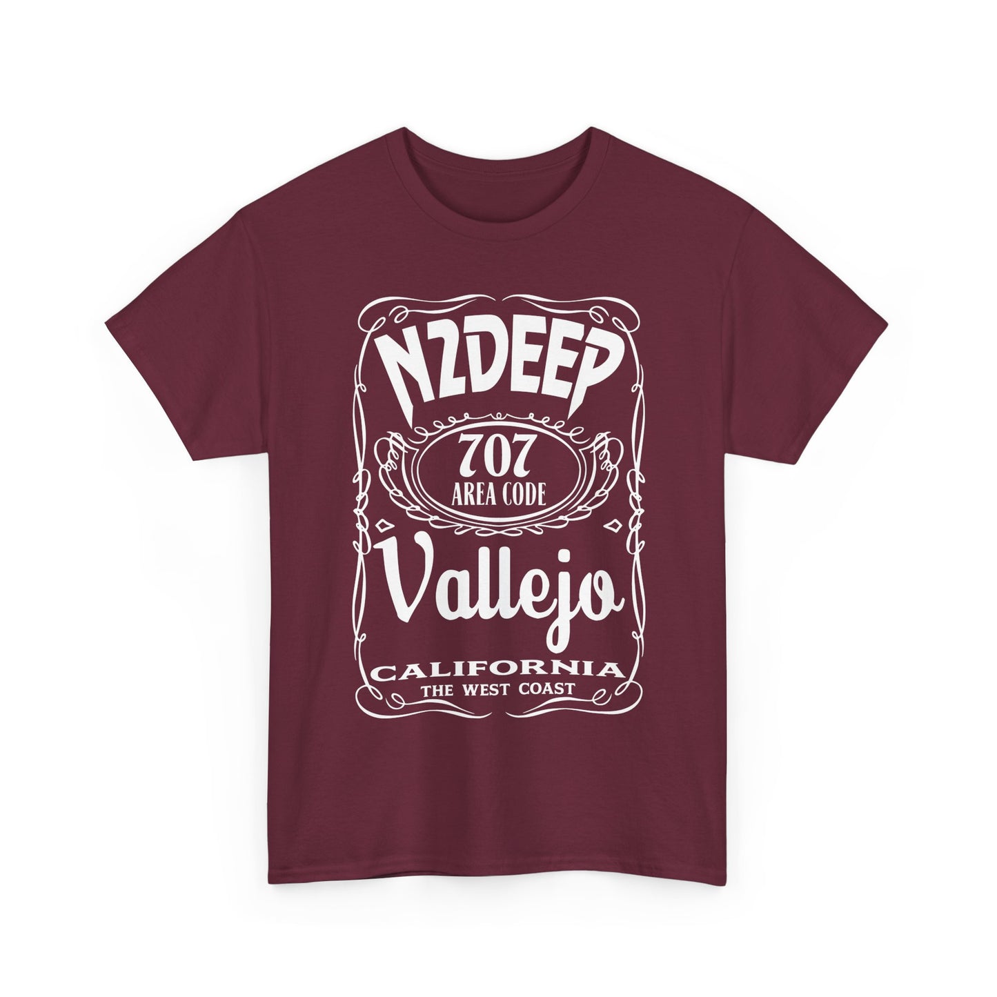 N2DEEP - Vallejo California 707 Area Code West Coast Vintage Label T-Shirt