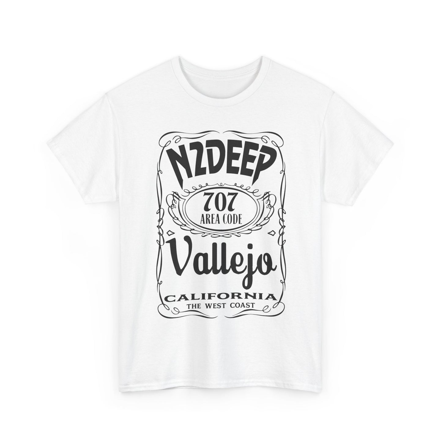 N2DEEP - Vallejo California 707 Area Code West Coast Vintage Label T-Shirt
