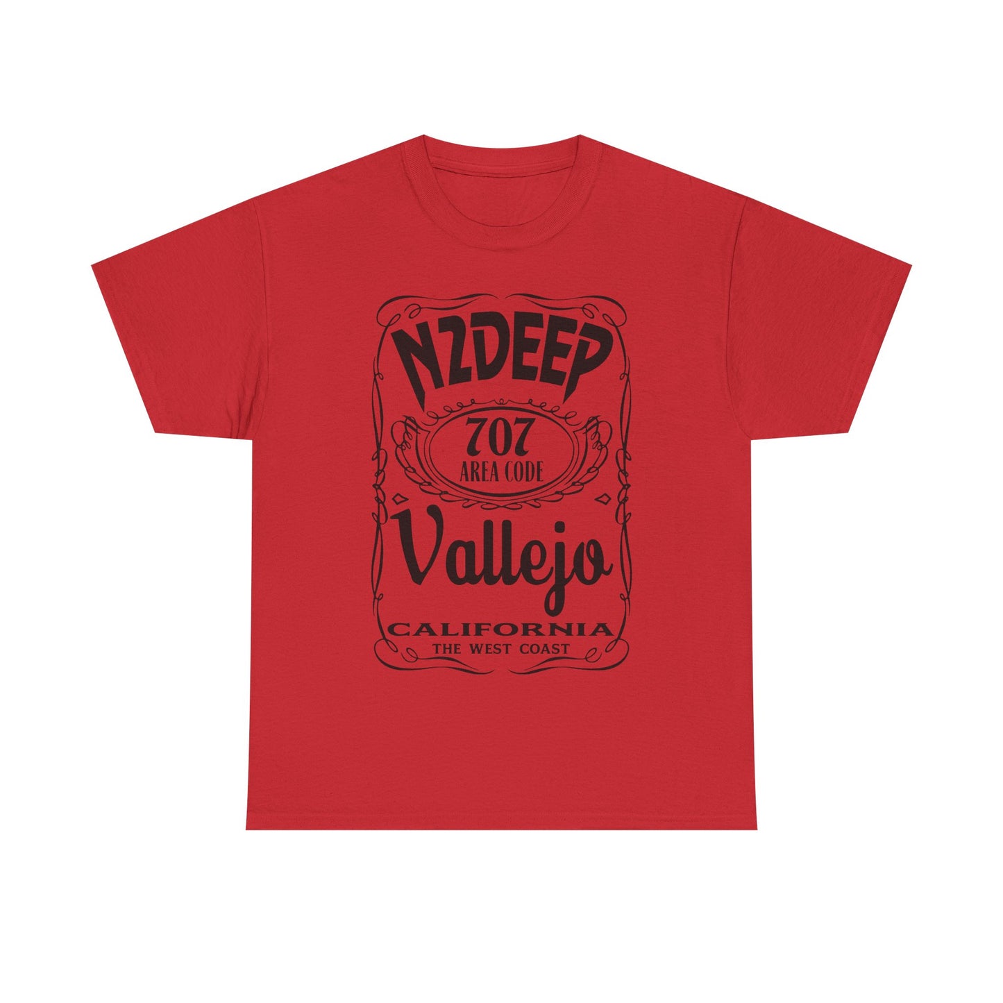N2DEEP - Vallejo California 707 Area Code West Coast Vintage Label T-Shirt
