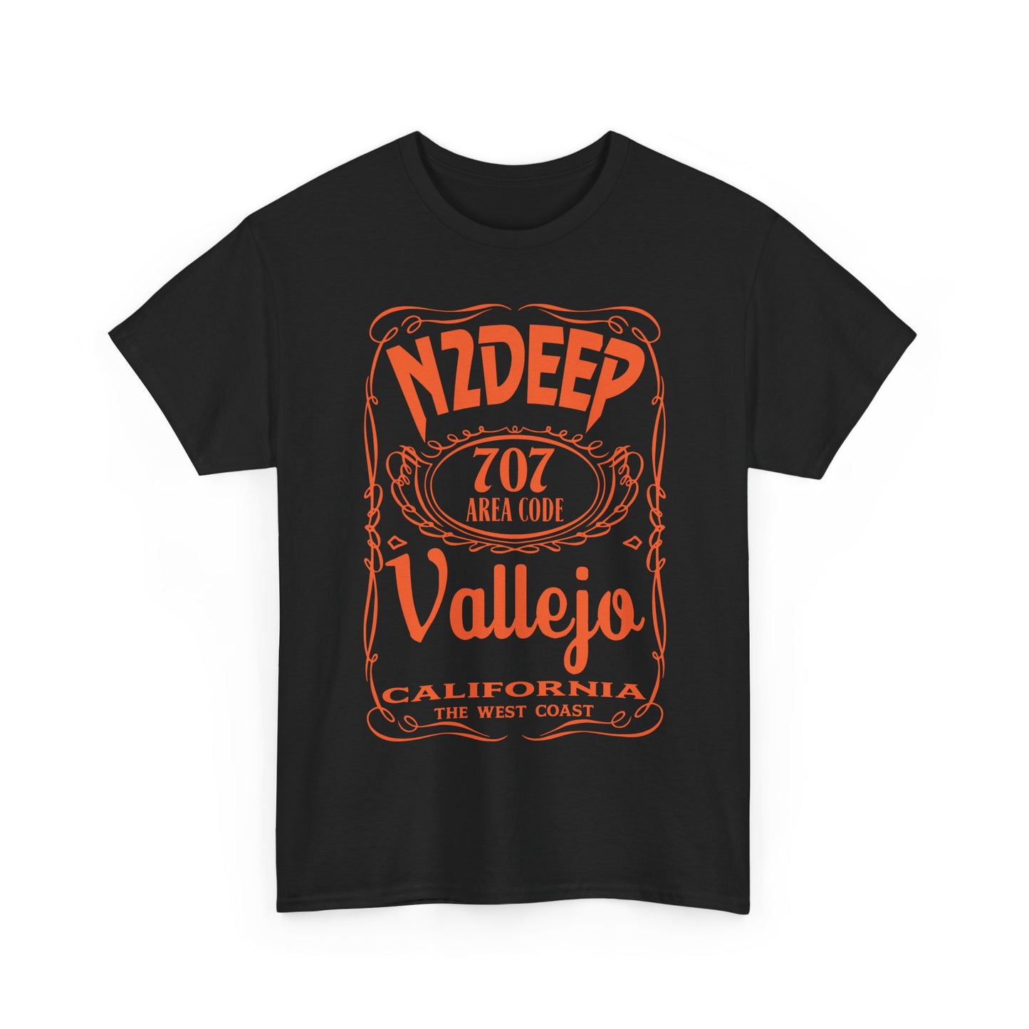 N2DEEP - Vallejo California 707 Area Code West Coast Vintage Label T-Shirt