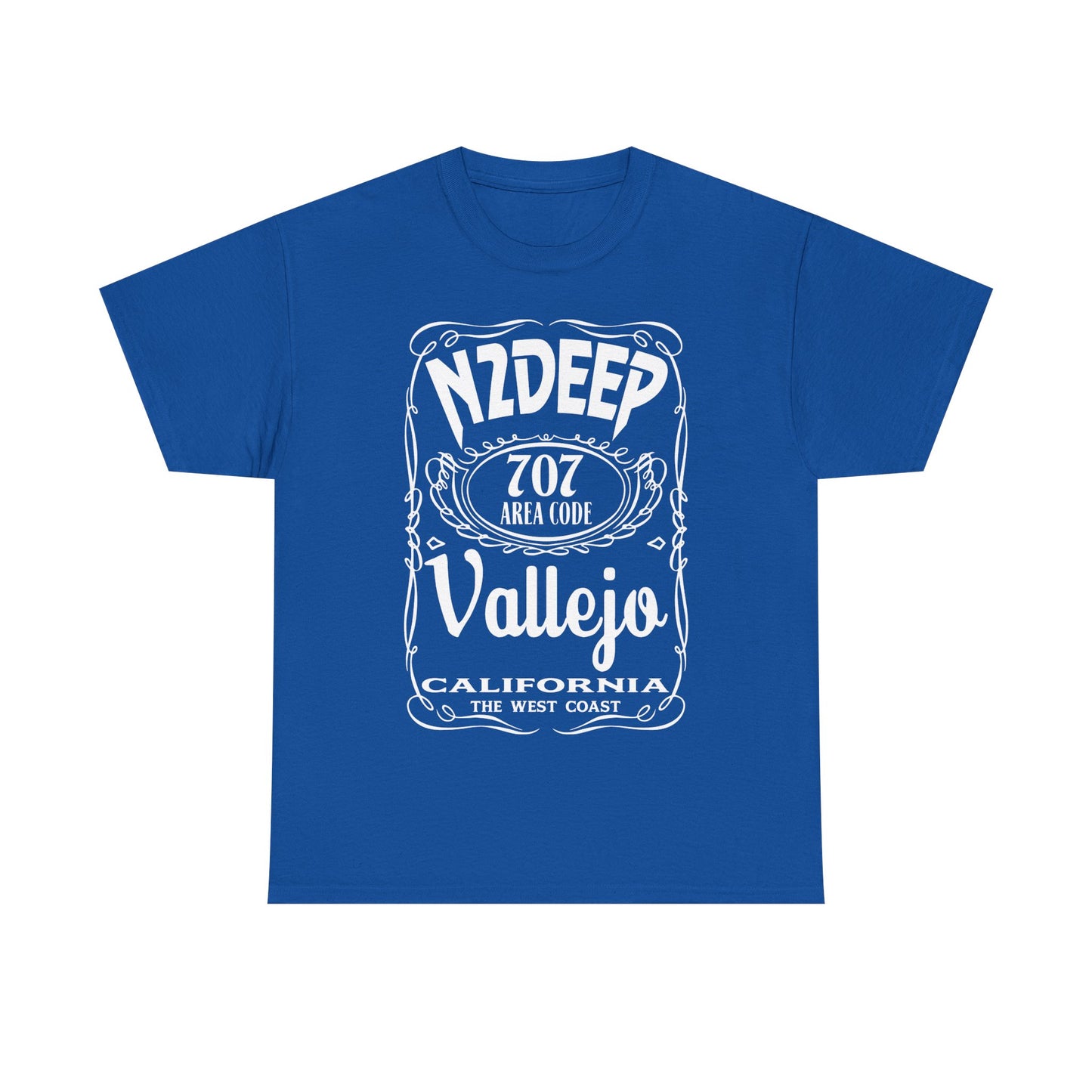 N2DEEP - Vallejo California 707 Area Code West Coast Vintage Label T-Shirt