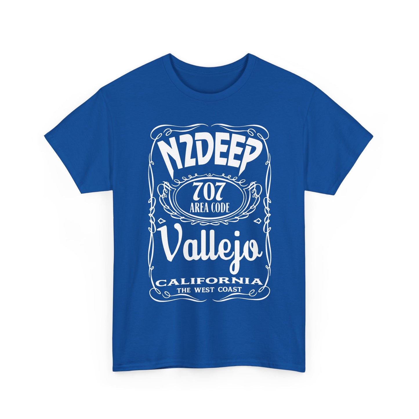 N2DEEP - Vallejo California 707 Area Code West Coast Vintage Label T-Shirt