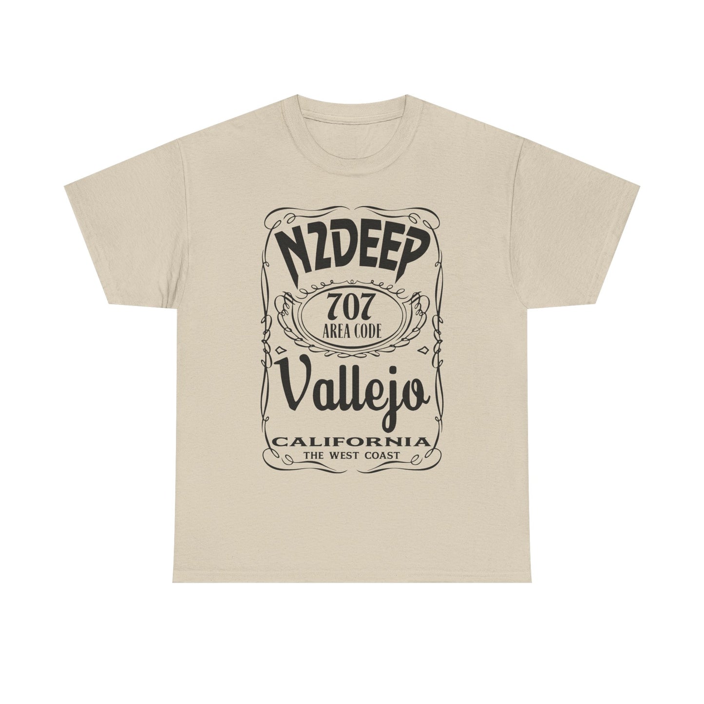 N2DEEP - Vallejo California 707 Area Code West Coast Vintage Label T-Shirt