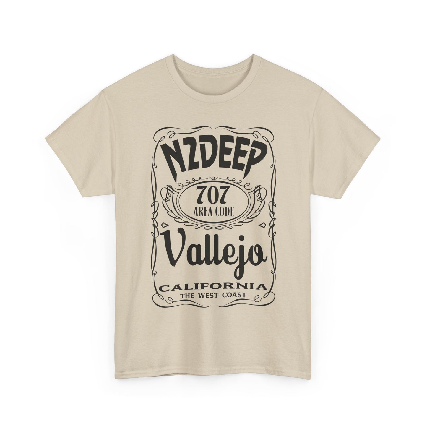 N2DEEP - Vallejo California 707 Area Code West Coast Vintage Label T-Shirt