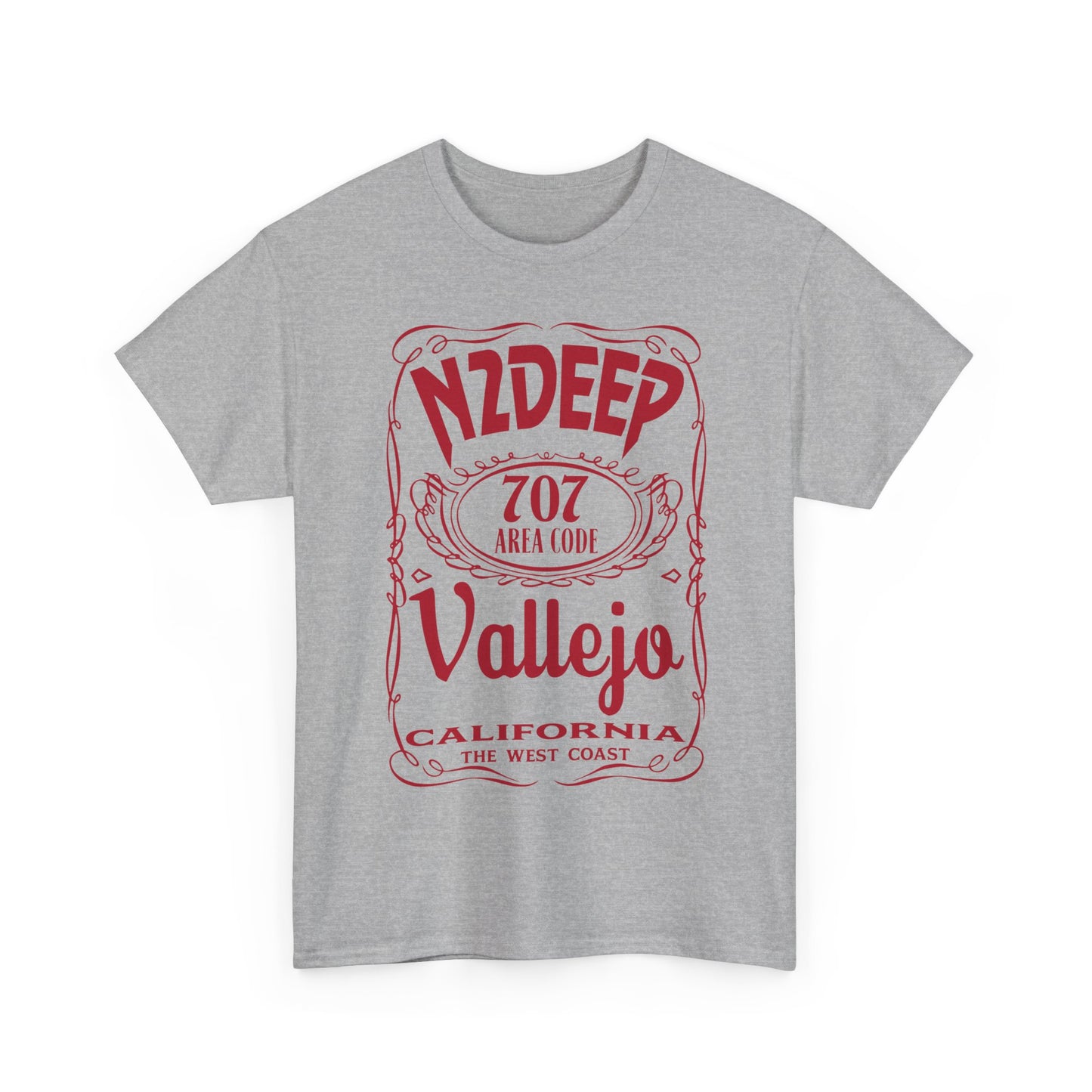 N2DEEP - Vallejo California 707 Area Code West Coast Vintage Label T-Shirt