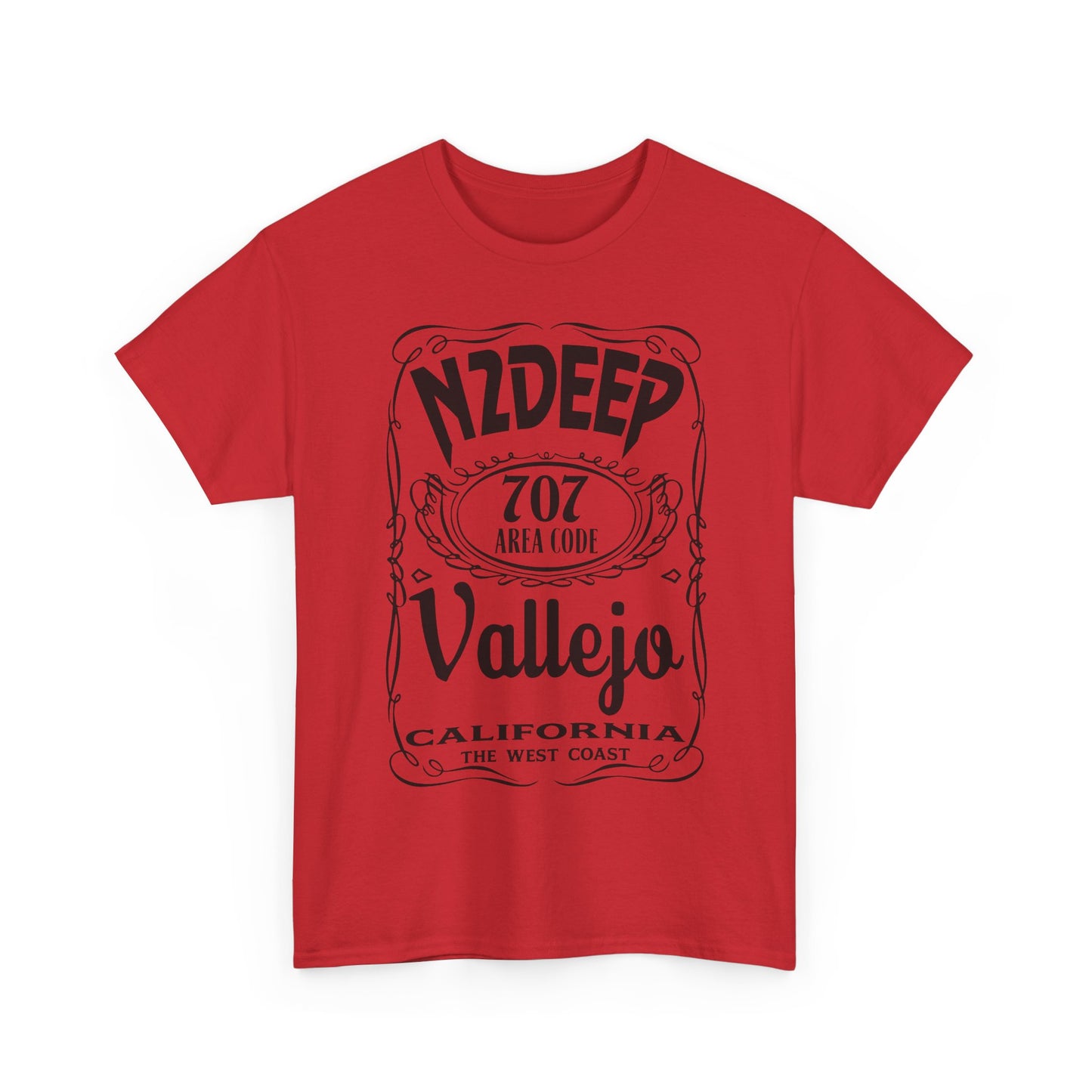 N2DEEP - Vallejo California 707 Area Code West Coast Vintage Label T-Shirt