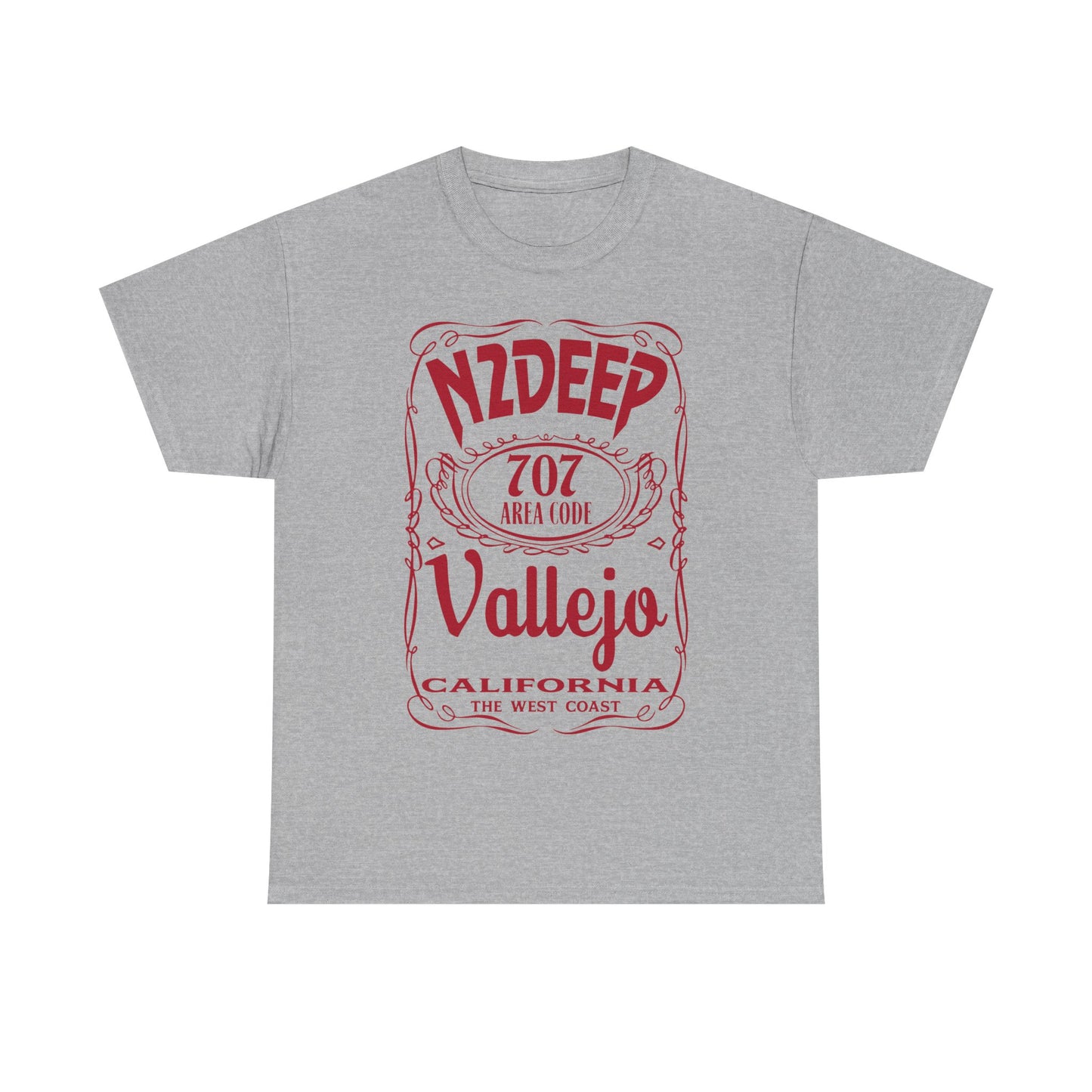 N2DEEP - Vallejo California 707 Area Code West Coast Vintage Label T-Shirt