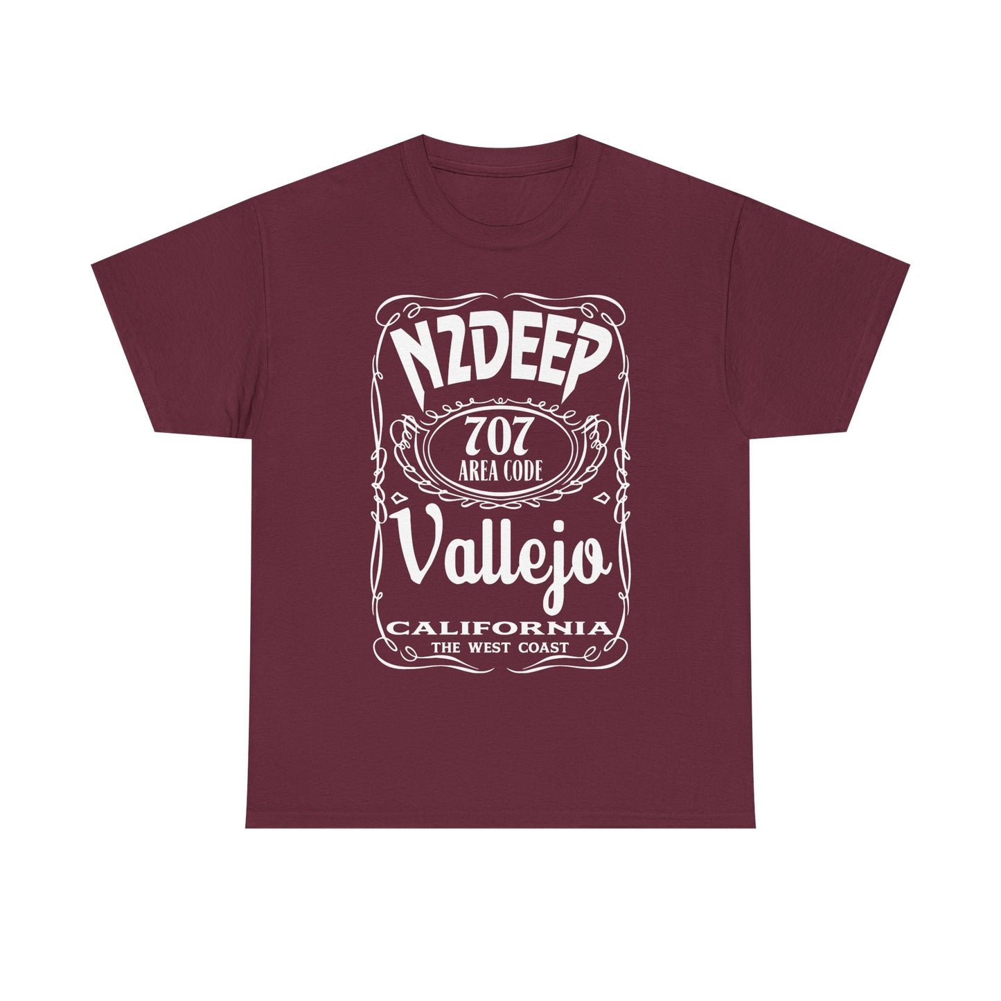N2DEEP - Vallejo California 707 Area Code West Coast Vintage Label T-Shirt