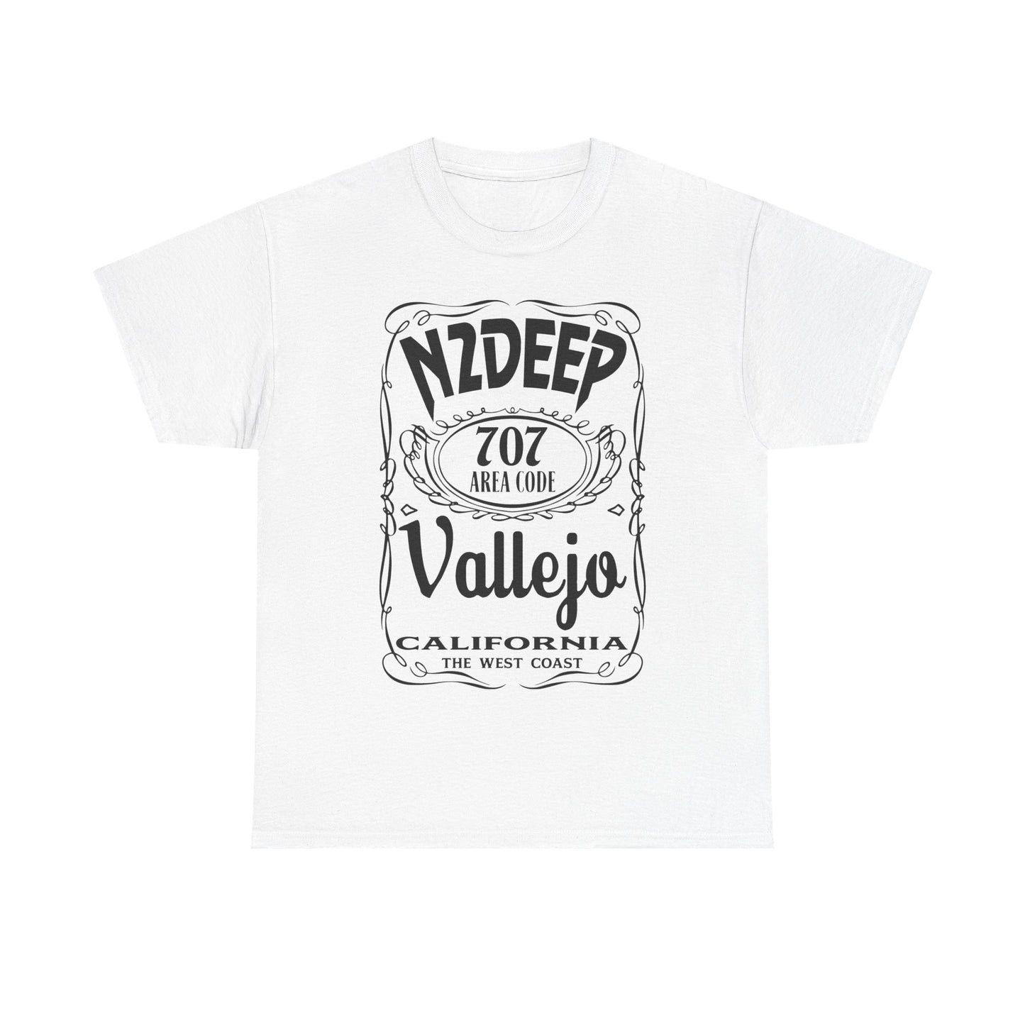 N2DEEP - Vallejo California 707 Area Code West Coast Vintage Label T-Shirt