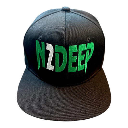 N2DEEP Black, Green & White Snapback Hat