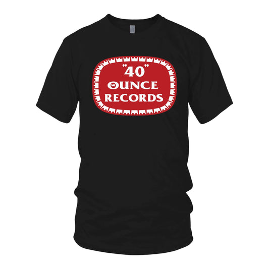 40 Ounce Records Black, Red & White T-Shirt