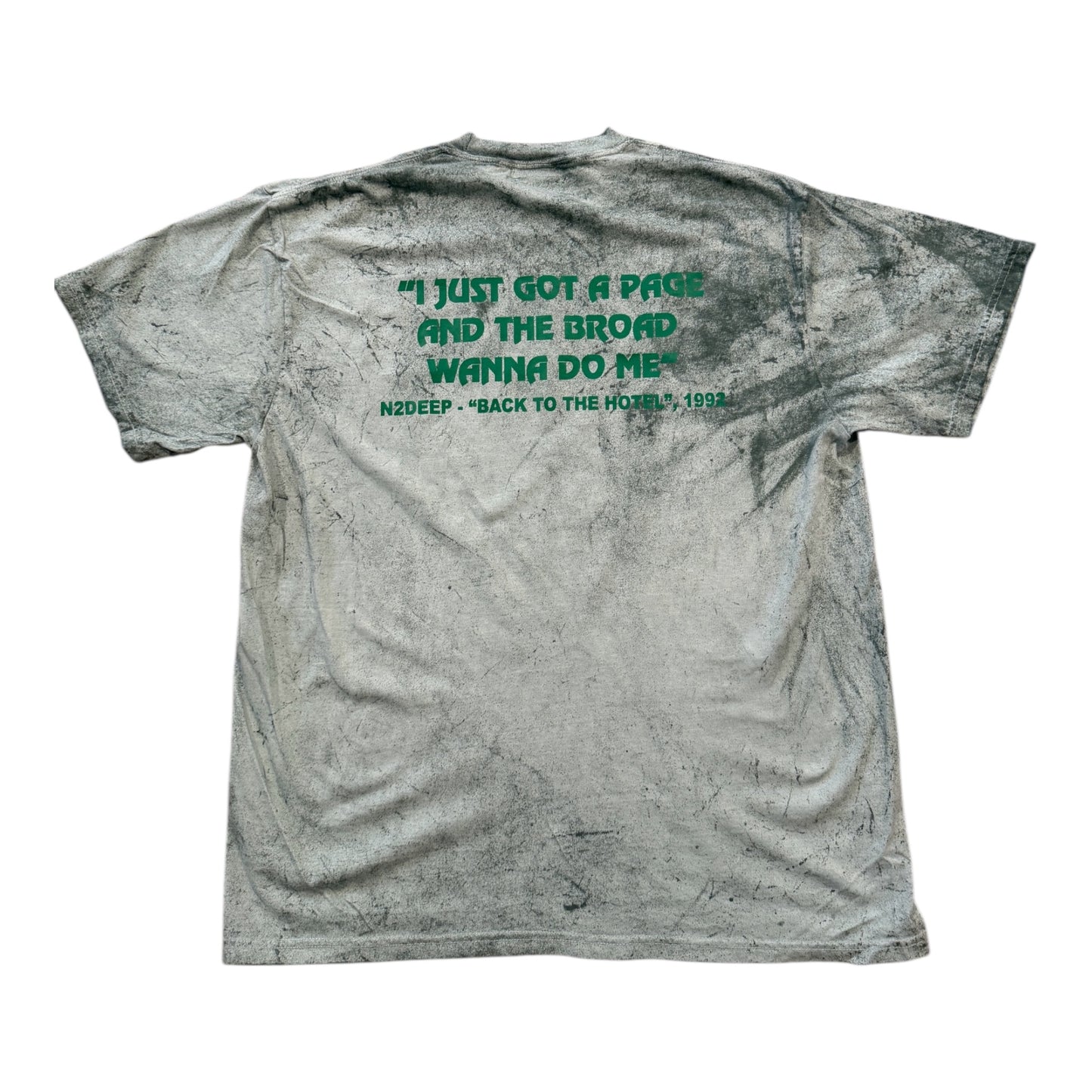 N2DEEP Green Tie Dye T-Shirt - Front & Back Print (Back To the Hotel Edition)
