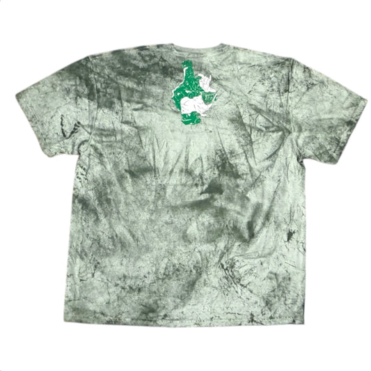 40 Ounce Records Green & White Tie Dye T-Shirt - Front & Back Print